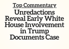 Top Commentary:  Unredactions Reveal Early White House Involvement in Trump Documents Case