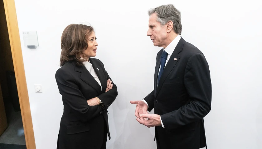 Anthony Blinken and Kamala Harris