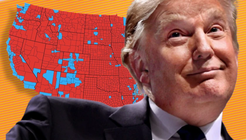 Donald Trump, 2024 vote results map by county